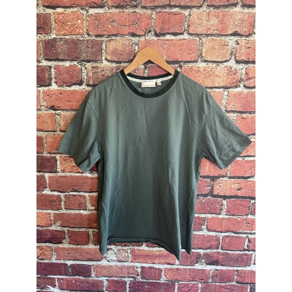 Scotch & Soda Mens Green Short Sleeve Shirt Size Large Ribbed